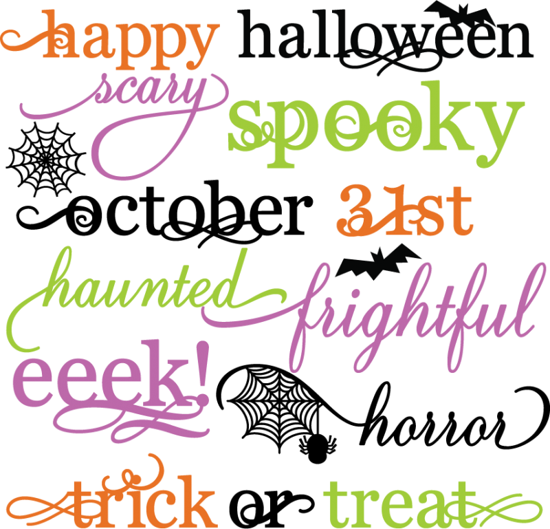 Download Halloween Words Set SVG scrapbook title spiderweb svg cut ...