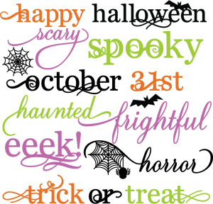Halloween Words Set SVG scrapbook title spiderweb svg cut file halloween svg cuts free svgs