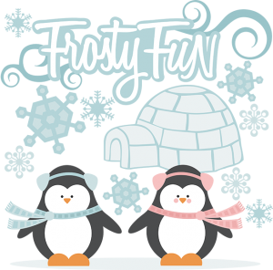 Frosty Fun SVG cutting files snow svg files winter svg cut files penguin svg files cute clipart