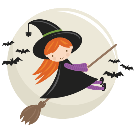 Cute Flying Witch SVG cut file halloween svg cut files halloweeen scal  cutting files free svg