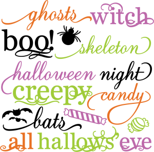 Halloween Words Set SVG scrapbook title spiderweb svg cut file halloween svg cuts free svgs