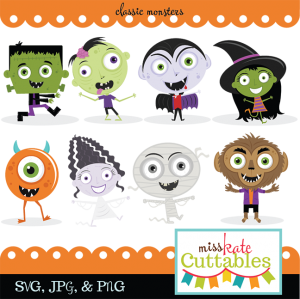 Classic Monster SVG bundle monster svg cut files cute halloween clipart free svg cuts halloween monster svg files