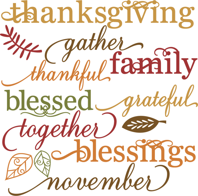 Download Thanksgiving Words Set SVG cut files for scrapbooking ...
