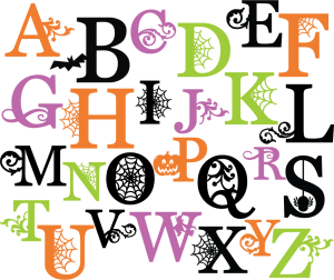Halloween Monograms Set SVG scrapbook letters spiderweb svg cut file halloween svg cuts free svgs