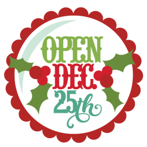 Open Dec 25th Tag SVG cutting file christmas svg cut files cute christmas clipart