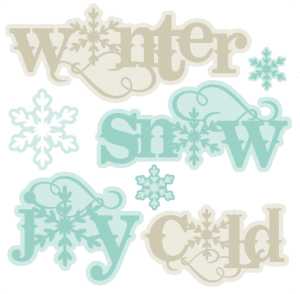 Assorted Winter SVG Scrapbook titles cut files flower scal files free scut files free svgs for scrapbooking