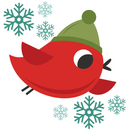 Christmas Bird cute christmas words clipart SVG cutting files christmas