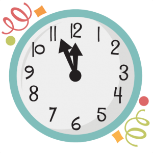 New Year's Clock SVG scrapbook title new years svg cut files balloons svg cuts
