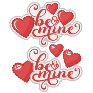 Be Mine SVG scrapbook title valentines svg cut files for scrapbooking