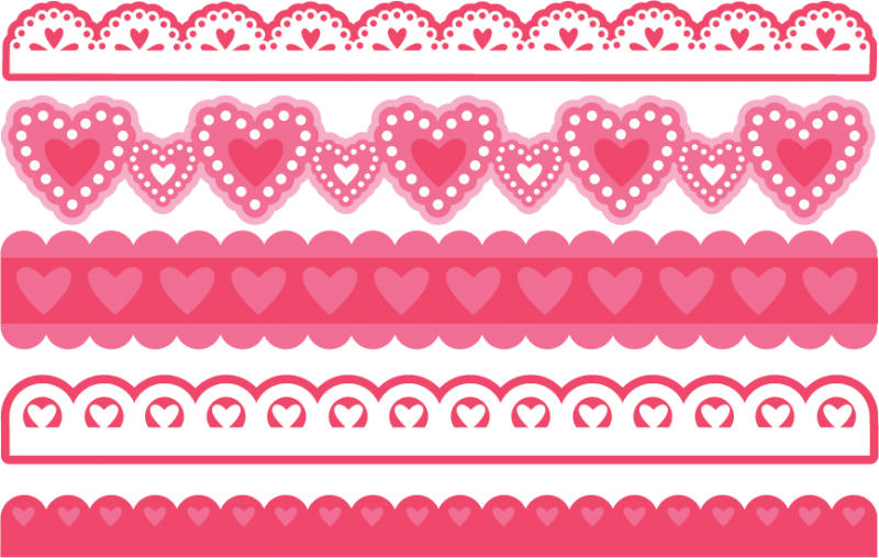 Valentine Borders SVG bundle for scrapbooking cardmaking valentines svg