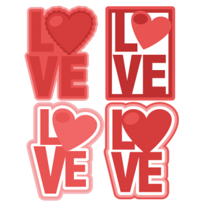 LOVE Titles SVG scrapbook titles love svg cut files valentines day svg cut files