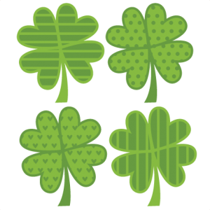 Assorted 4 Leaf Clovers SVG cut files flower scal files free scut files free svgs for scrapbooking