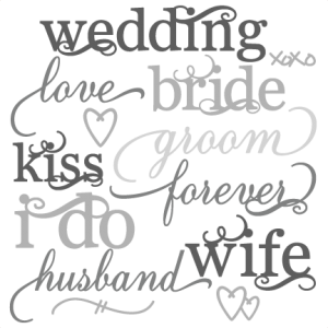 Wedding Word Set SVG cut files wedding svg cut files for scrapbooking