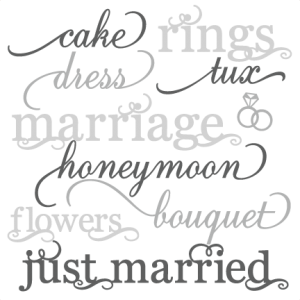 Wedding Word Set SVG cut files wedding svg cut files for scrapbooking
