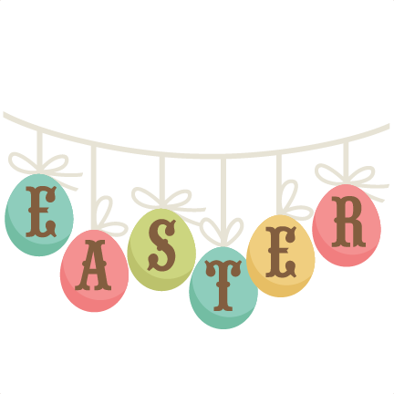 Easter Banner SVG cutting file easter svg scrapbook title easter svg