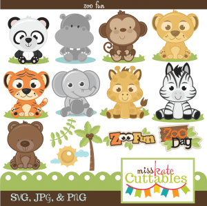 Miss Kate Cuttables Zoo Fun Bundle SVG files for scrapbooking free svg files for cutting machines free svg files