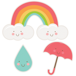 Happy Spring Set SVG cutting files rainbow svg cut file raindrop svg cut file umbrella svg cut file free svgs