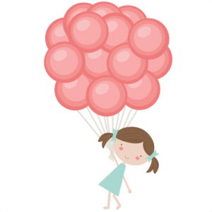Girl Holding Balloons SVG cutting files for scrapbooking balloon svg cut file birthday svg files for cricut