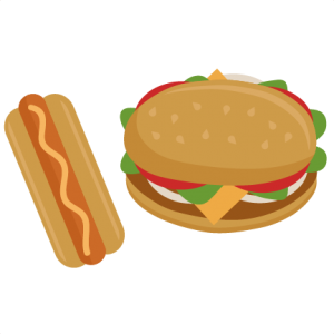Hamburger and Hot Dog svg cutting file for cricut cut files summer svg cut files cute svgs