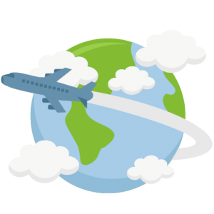 Airplane Flying Around World SVG cutting file earth svg cut file for cricut vacation svg cut file cute cut files