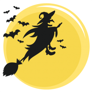 Halloween Witch SVG scrapbook title SVG cutting files bat svg cut file
