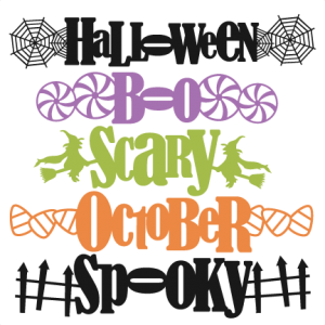 Halloween Word Titles SVG cutting file for scrapbooking autumn svg cut files free svgs cute cut files for cricut