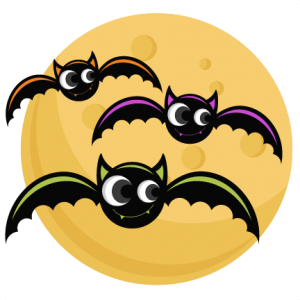 Bats With Moon SVG cutting files bat svg cut file halloween cute files for cricut cute cut files free svgs