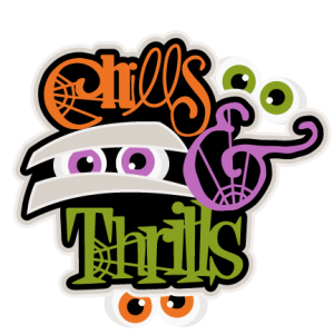 Chills &amp; Thrills  SVG scrapbook title SVG cutting files crow svg cut file halloween cute files for cricut cute cut files free svgs