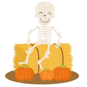 Skeleton On Hay Bale SVG cutting files halloween svg cuts halloween scal files cutting files for cricut free svgs