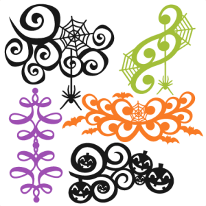 Halloween Flourish Set SVG scrapbook title SVG cutting files crow svg cut file halloween cute files for cricut cute cut files free svgs