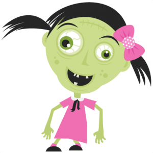 Zombie Girl clip art SVG cutting files for scrapbooking zombie svg cut