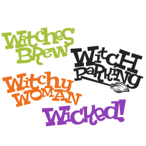 Halloween Witch Titles Set SVG scrapbook title SVG cutting files crow svg cut file halloween cute files for cricut cute cut files free svgs