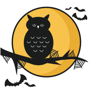 Halloween Owl Scene SVG scrapbook title SVG cutting files crow svg cut file halloween cute files for cricut cute cut files free svgs