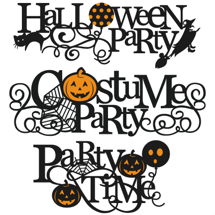 Halloween Party Titles SVG scrapbook title SVG cutting files crow svg