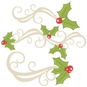 Holly Flourishes SVG scrapbook title christmas svg cut file christmas svg cut files for cricut cute svgs free