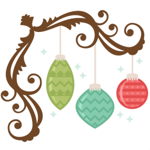 Ornaments With Flourish SVG scrapbook title christmas svg cut file christmas svg cut files for cricut cute svgs free