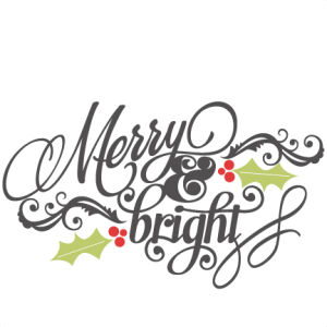Merry &amp; Bright  SVG scrapbook phrase christmas cut outs for cricut cute svg cut files free svgs cute svg cuts