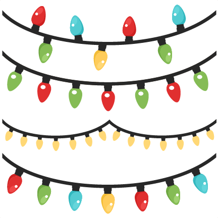 Christmas Lights scrapbook clip art cut outs for cricut cute cut files svgs