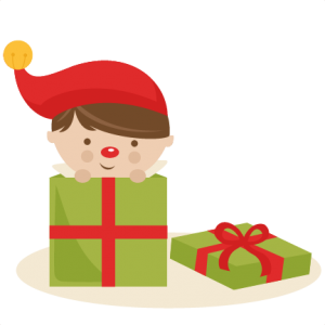 Boy Elf in Present SVG cutting files christmas svg cuts free svgs cute cut files for cricut cute svgs cute christmas clip art