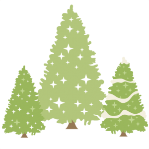 Glittery Pine Trees Set SVG scrapbook title winter svg cut file snowflake svg cut files for cricut cute svgs free