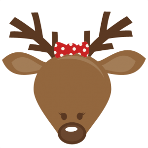 Cute Girl Reindeer Head SVG cutting files for scrapbooking cute cut files christmas svg cut files free svgs