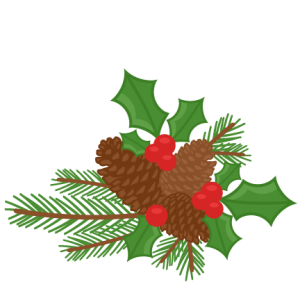 Pinecones &amp; Holly Berries scrapbook clip art christmas cut outs for cricut cute svg cut files free svgs cute svg cuts