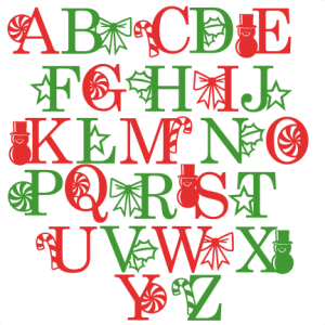 Holiday Alphabet svg scrapbook clip art christmas cut outs for cricut cute svg cut files free svgs cute svg cuts