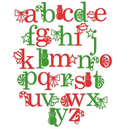 Holiday Alphabet svg scrapbook clip art christmas cut outs for cricut
