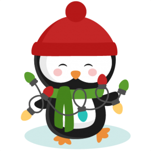 Penguin With Christmas Lights SVG cutting files for scrapbooking winter cut files for cricut cute svg cuts free svg cuts free svgs