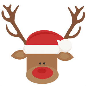 Reindeer With Santa Hat SVG cutting files for scrapbooking cute cut files christmas svg cut files free svgs