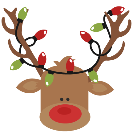 Download Reindeer With Christmas Lights SVG cutting files for ...