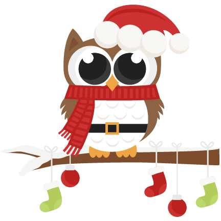 Santa Owl scrapbook clip art christmas cut outs for cricut cute svg cut ...