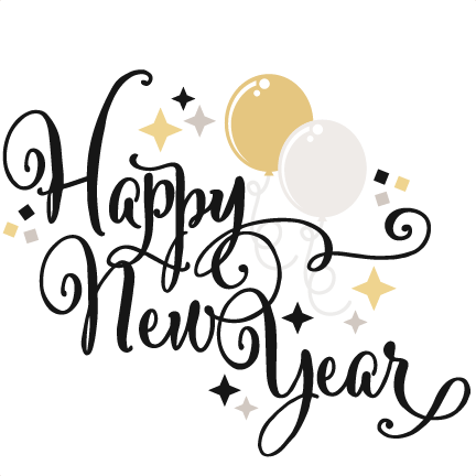 Happy New Year SVG scrapbook title balloons svg cut files free svgs