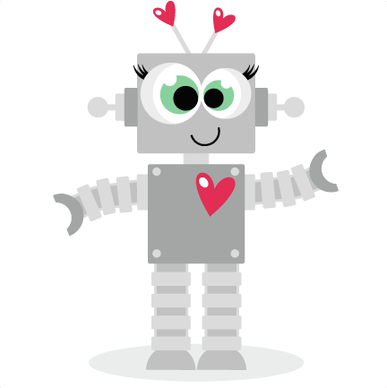 Love Robot scrapbook titles SVG cutting files robot cut files for